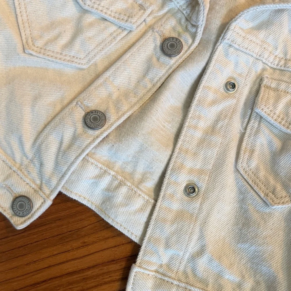 Old Navy Toddler Off-White Jean Jacket - 3T